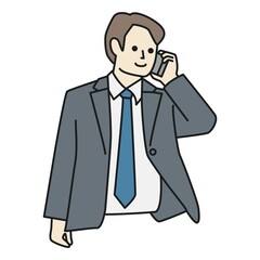 電話するビジネスパーソン