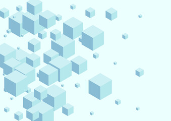 Fototapeta premium White Cubic Background Blue Vector. Box Poster Template. Blue-gray Polygon Web Texture. Explosion Design. Monochrome Shape Geometric.