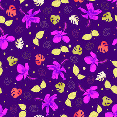 Decorative hibiscus shoeblackplant assorted surface pattern image. Designed for wearable cloths, living room decor, interior wall painting and upholstery like bedspread, divan, mug, rug, tapestry etc.