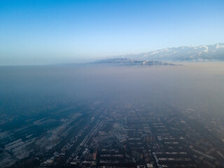 Smog over Bishkek, Kyrgyzstan