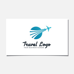 AIRCRAFT TRAVEL LOGO DESIGN VECTOR