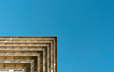 Modern Architecture. Building with sky. Architectural photography. Minimal Aesthetics.