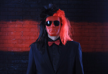 portrait of a man in a mask of the devil