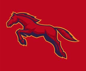 Horse Vector Mascot, Sports Emblem