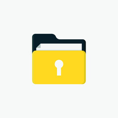 Lock Protect Key Hole Folder File vector illustration