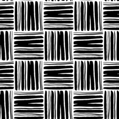 Vector Weaving basket seamless pattern. Decorative wooden textured background. Traditional woven natural matetial.