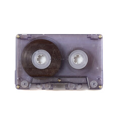 retro audio compact cassette on a white background