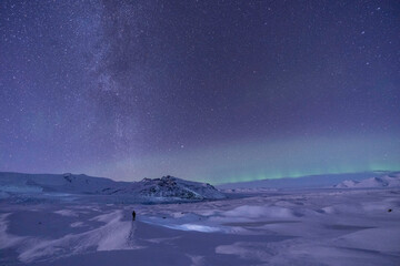 aurora borealis dancing with the Milky Way - (Iceland, 2020)