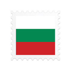 Bulgarian flag postage stamp on white background. Vector illustration eps10.