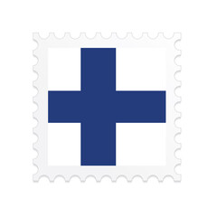 Finland flag postage stamp on white background. Vector illustration eps10.