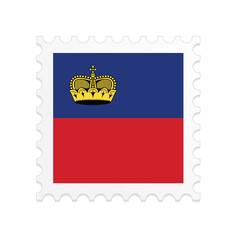 Liechtenstein flag postage stamp on white background. Vector illustration eps10.