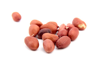 Raw peanuts isolated on white