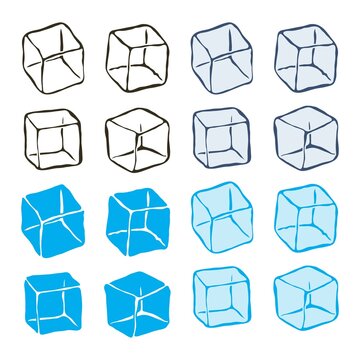 vector transparent ice cube chunks