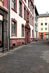 Fototapeta na wymiar A lonely street view near Romerberg, Germany.