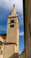 Fototapeta premium Jirska Street and St. George's Basilica in the Prague castle complex