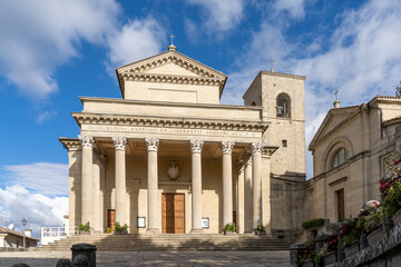 Obraz premium view of the Basilica de San Marino church in the capital