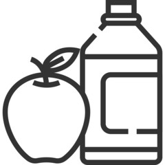 Vector apple juice outline icon, food and drink related 4000x4000 Pixel, whitebackground