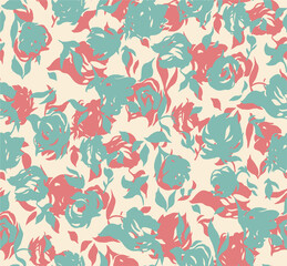 Fototapeta na wymiar Repeating pattern with floral elements, perfect for textiles, wrapping paper and decoration