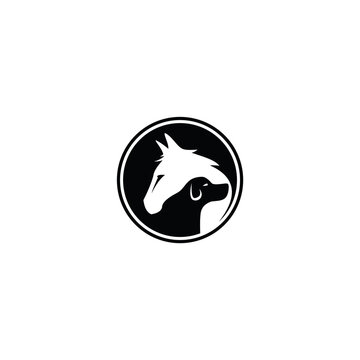 Elegant silhouette horse head logo