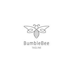 Bumblebee line art logo design template