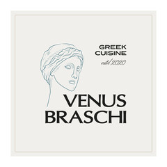 Antique Greek classic statues vector logo. Modern tattoo and logotip. Hand drawn mythical trendy Vector