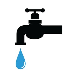 faucet water drop icon vector design