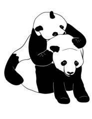 Playing pandas illustration