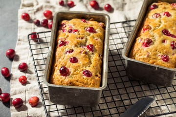 Homemade Thanksgiving Cranberry Bread Loaf