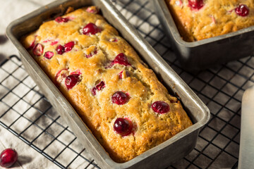 Homemade Thanksgiving Cranberry Bread Loaf