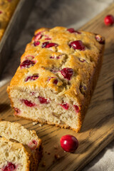 Homemade Thanksgiving Cranberry Bread Loaf