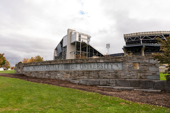 The Pennsylvania State University Sign In Front Of Beaver Stadium