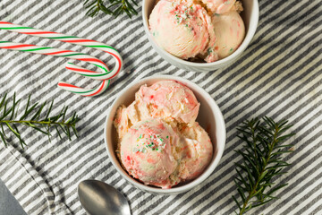 Homemade Christmas Candy Cane Ice Cream