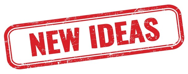 NEW IDEAS text on red grungy stamp.