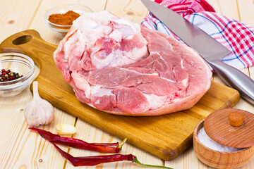 A Piece of Fresh Raw Pork, Meat
