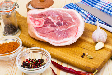 A Piece of Fresh Raw Pork, Meat