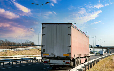 Driving truck on the highway