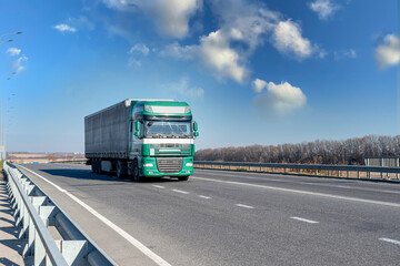 Driving truck on the highway