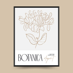 Elegant Botanical abstract wall arts. Floral vector poster collection.