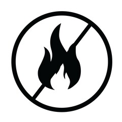 fire approve icon, no fire symbol vector design