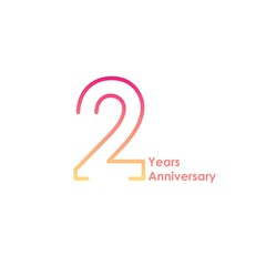 2 anniversary logotype with gradient colors for celebration purpose and special moment