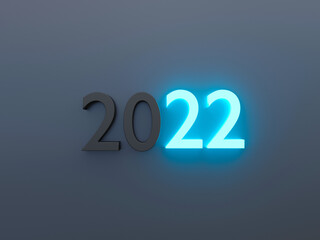 NEW YEAR 2022 ISOLATED NUMBERS FOR NEW YEAR 3D ILLUSTRATION