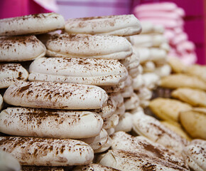 French white crispy meringue cookies.