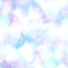 Seamless pale pastel tie dye bokeh texture. Soft tone on tone summer repeat background with washed out sun bleached ink dyed effect. 