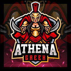 Athena goddess mascot. esport logo design