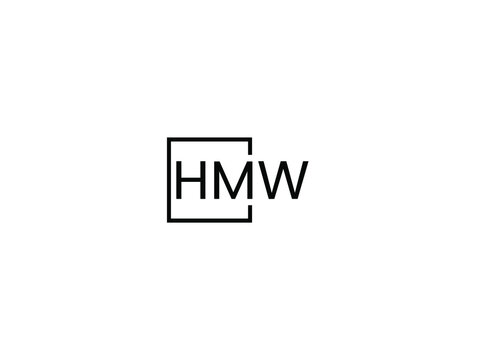 HMW letter initial logo design vector illustration