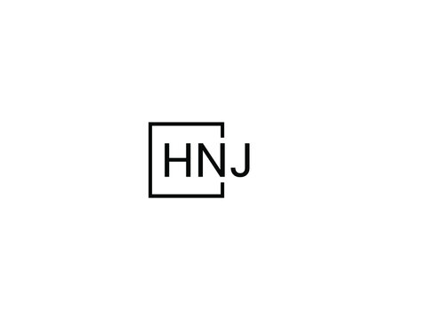 HNJ letter initial logo design vector illustration