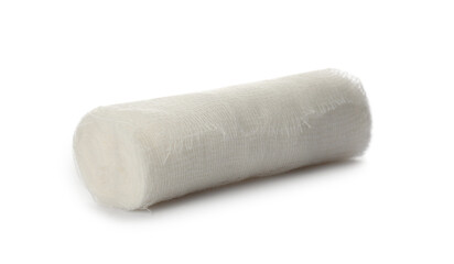 Medical cotton bandage roll isolated on white