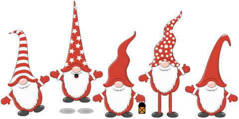 christmas gnomes cartoon style