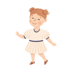 Little Girl Reaching Hand Supporting and Comforting Someone Vector Illustration