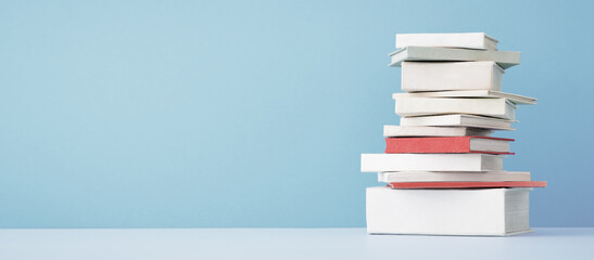 Stack of mini old books.	
